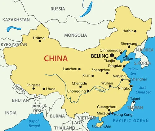 China Hemisphere map