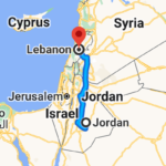 How far is Lebanon from Jordan