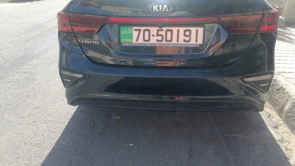 Jordan tourist car plate